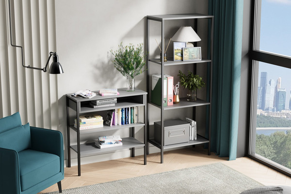 Изображение товара Стеллаж Mio Tesoro Mila Loft (серый/черный)