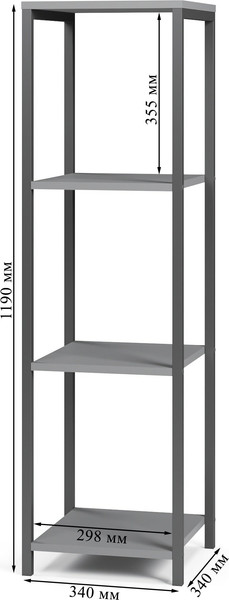 Изображение товара Стеллаж Mio Tesoro Mini Joy Loft (серый/черный)