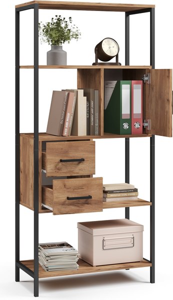 Изображение товара Стеллаж Mio Tesoro Cool Joy Loft (дуб золотой крафт/черный)