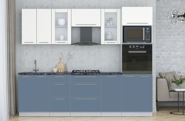 Изображение товара Кухонный гарнитур Интерлиния Мила Пластик 2.6 (зефирный/арктический/кастилло темный)