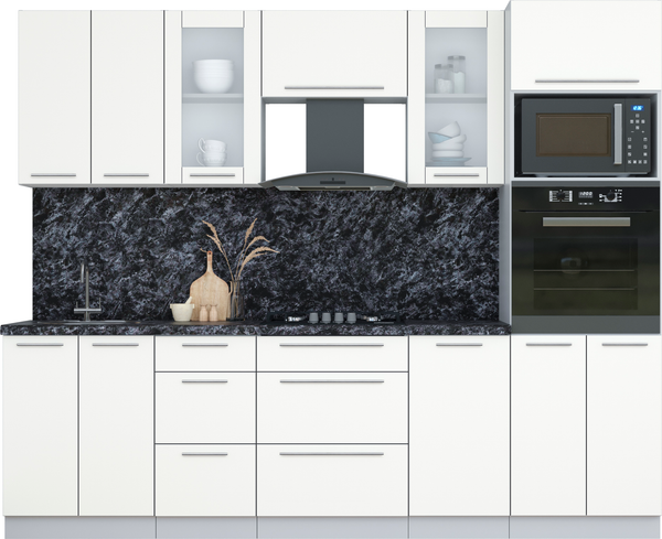 Изображение товара Кухонный гарнитур Интерлиния Мила Пластик 2.6 (зефирный/зефирный/кастилло темный)