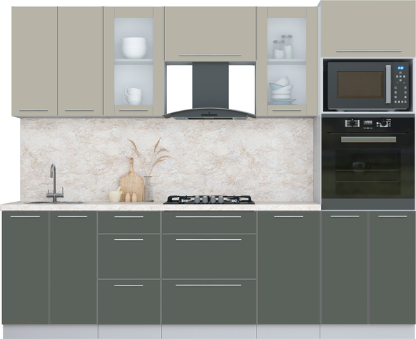 Изображение товара Кухонный гарнитур Интерлиния Мила Пластик 2.6 (латте/шторм/опал светлый)