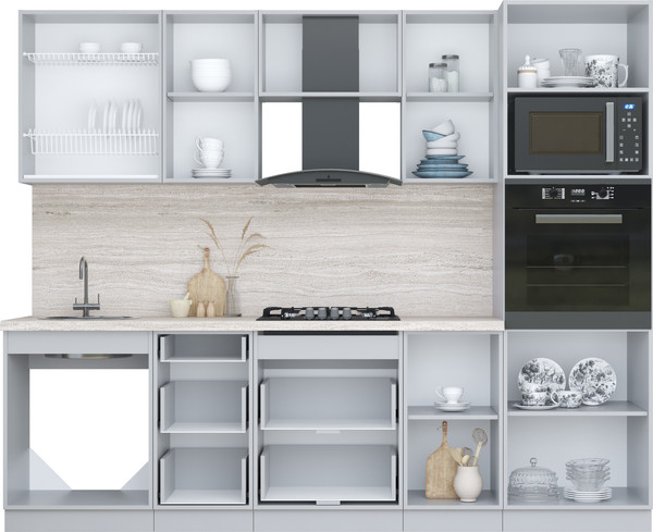 Изображение товара Кухонный гарнитур Интерлиния Мила Пластик 2.6 (латте/шторм/опал светлый)