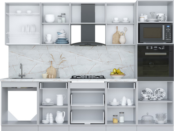 Изображение товара Кухонный гарнитур Интерлиния Мила Пластик 2.8 (зефирный/арктический/кастилло темный)