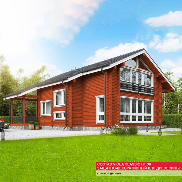 Изображение товара Защитно-декоративный состав MAV Viola Classic HT 30 (1л, красное дерево)