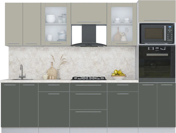 Изображение товара Кухонный гарнитур Интерлиния Мила Пластик 2.8 (латте/шторм/опал светлый)