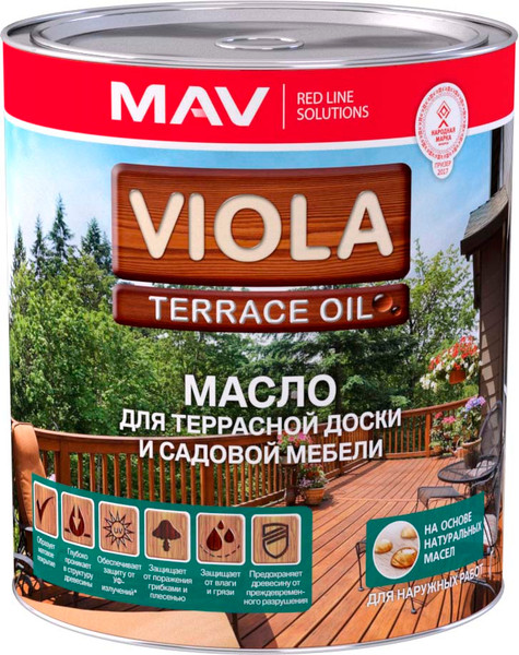 Масло для древесины MAV Viola Oil для террасной доски (3л, бесцветный-1) — фото 3