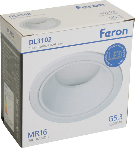 Изображение товара Точечный светильник Feron DL3102 MR16 G5.3 / 51398 (белый)