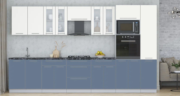 Изображение товара Кухонный гарнитур Интерлиния Мила Пластик 3.6 (зефирный/арктический/кастилло темный)