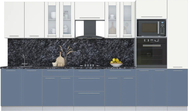 Изображение товара Кухонный гарнитур Интерлиния Мила Пластик 3.6 (зефирный/арктический/кастилло темный)