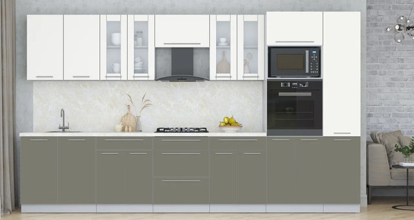 Изображение товара Кухонный гарнитур Интерлиния Мила Пластик 3.6 (зефирный/кварцевый/опал светлый)