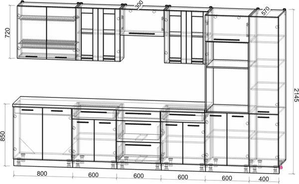 Изображение товара Кухонный гарнитур Интерлиния Мила Пластик 3.6 (кварцевый/кварцевый/опал светлый)
