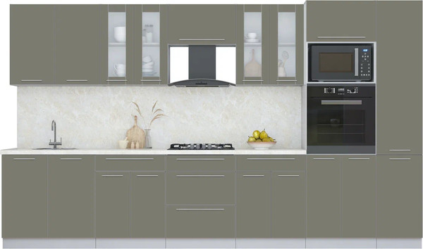 Изображение товара Кухонный гарнитур Интерлиния Мила Пластик 3.6 (кварцевый/кварцевый/опал светлый)