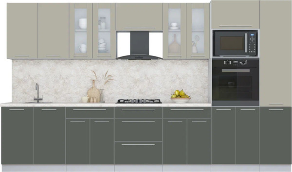 Изображение товара Кухонный гарнитур Интерлиния Мила Пластик 3.6 (латте/шторм/опал светлый)