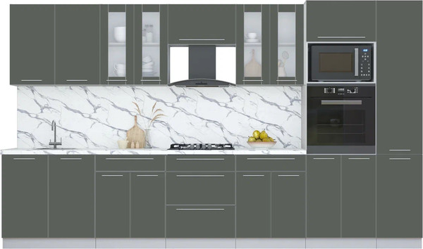 Изображение товара Кухонный гарнитур Интерлиния Мила Пластик 3.6 (шторм/шторм/белый гранит)