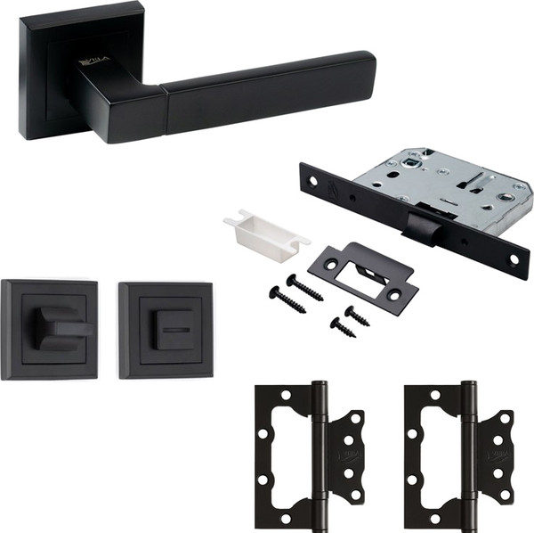 Изображение товара Комплект дверной фурнитуры VELA Перуджа с фиксатором (черный)