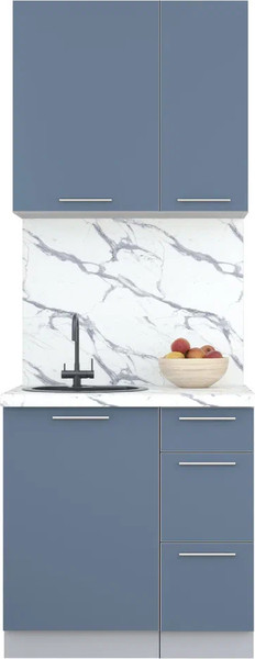 Изображение товара Кухонный гарнитур Интерлиния Мила Пластик 0.8 А (арктический/арктический/белый гранит)