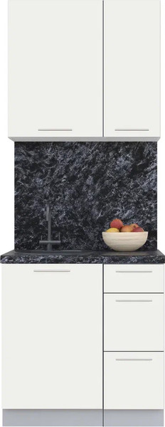 Изображение товара Кухонный гарнитур Интерлиния Мила Пластик 0.8 А (зефирный/зефирный/кастилло темный)