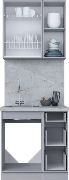 Изображение товара Кухонный гарнитур Интерлиния Мила Пластик 0.8 А (зефирный/шторм/кастилло темный)