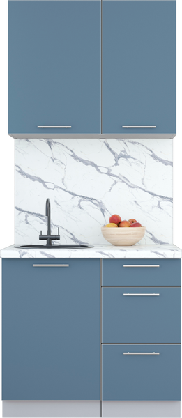 Изображение товара Кухонный гарнитур Интерлиния Мила Пластик 0.9 А (арктический/арктический/белый гранит)