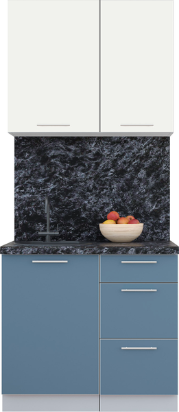 Изображение товара Кухонный гарнитур Интерлиния Мила Пластик 0.9 А (зефирный/арктический/кастилло темный)
