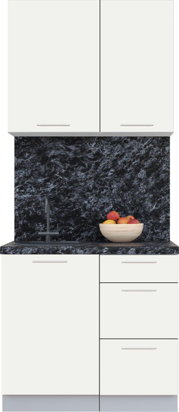Изображение товара Кухонный гарнитур Интерлиния Мила Пластик 0.9 А (зефирный/зефирный/кастилло темный)