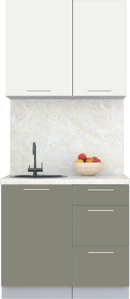 Изображение товара Кухонный гарнитур Интерлиния Мила Пластик 0.9 А (зефирный/кварцевый/опал светлый)