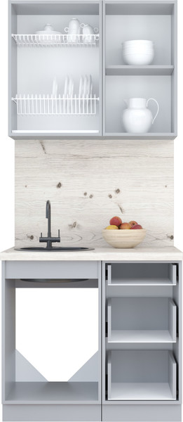 Изображение товара Кухонный гарнитур Интерлиния Мила Пластик 0.9 А (зефирный/шторм/кастилло темный)