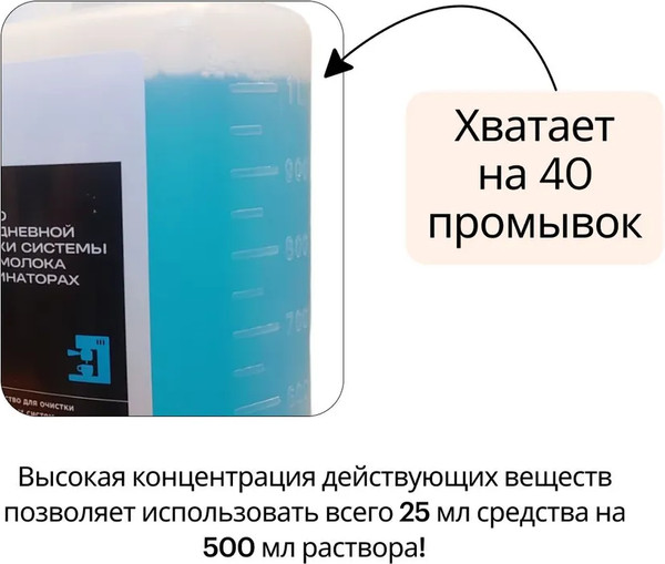 Изображение товара Средство для очистки капучинатора Чистое Море Для промывки системы подачи молока (1л)