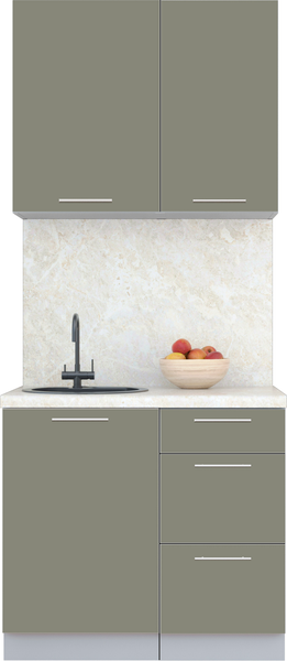 Изображение товара Кухонный гарнитур Интерлиния Мила Пластик 0.9 А (кварцевый/кварцевый/опал светлый)