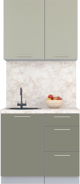 Изображение товара Кухонный гарнитур Интерлиния Мила Пластик 0.9 А (латте/кварцевый/опал светлый)