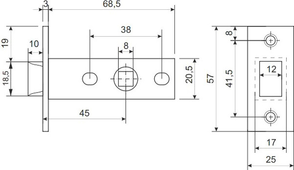 Изображение товара Комплект дверной фурнитуры VELA Перуджа без фиксатора (черный)