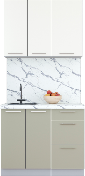 Изображение товара Кухонный гарнитур Интерлиния Мила Пластик 1.0 А (зефирный/латте/белый гранит)