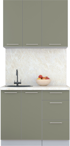 Изображение товара Кухонный гарнитур Интерлиния Мила Пластик 1.0 А (кварцевый/кварцевый/опал светлый)