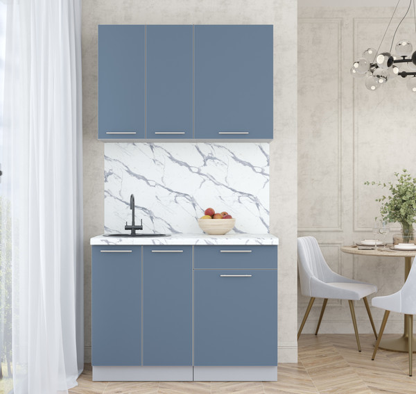 Изображение товара Кухонный гарнитур Интерлиния Мила Пластик 1.1 А (арктический/арктический/белый гранит)