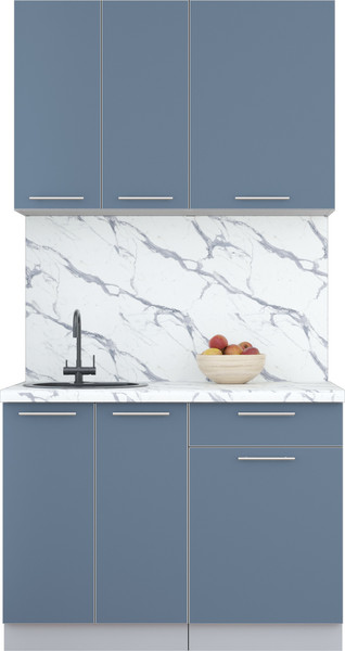 Изображение товара Кухонный гарнитур Интерлиния Мила Пластик 1.1 А (арктический/арктический/белый гранит)