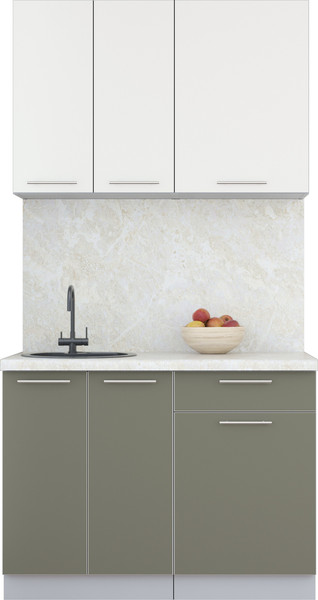 Изображение товара Кухонный гарнитур Интерлиния Мила Пластик 1.1 А (зефирный/кварцевый/опал светлый)