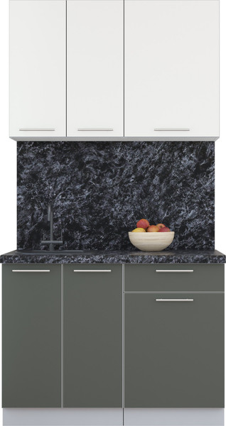 Изображение товара Кухонный гарнитур Интерлиния Мила Пластик 1.1 А (зефирный/шторм/кастилло темный)
