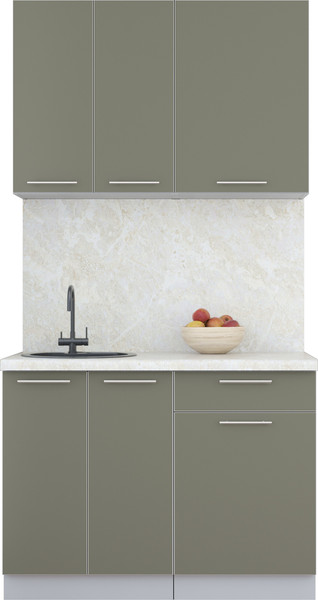 Изображение товара Кухонный гарнитур Интерлиния Мила Пластик 1.1 А (кварцевый/кварцевый/опал светлый)