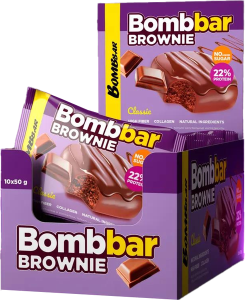 Изображение товара Набор протеинового печенья Bombbar Брауни классический (10x50г)