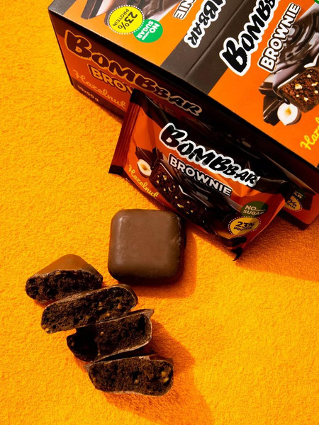 Изображение товара Набор протеинового печенья Bombbar Брауни с фундуком (10x50г)