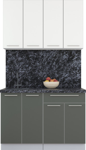 Изображение товара Кухонный гарнитур Интерлиния Мила Пластик 1.2 А (зефирный/шторм/кастилло темный)