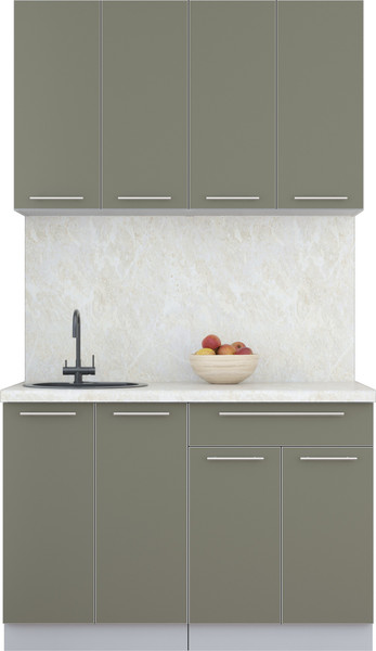 Изображение товара Кухонный гарнитур Интерлиния Мила Пластик 1.2 А (кварцевый/кварцевый/опал светлый)