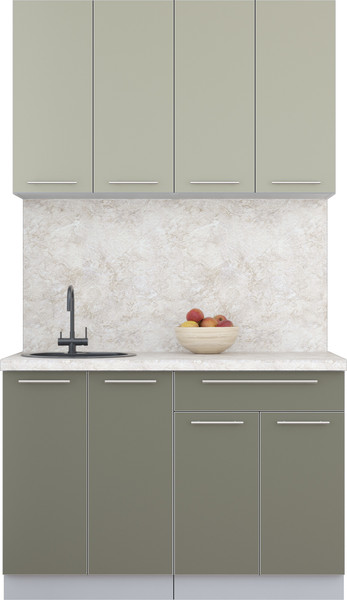 Изображение товара Кухонный гарнитур Интерлиния Мила Пластик 1.2 А (латте/кварцевый/опал светлый)