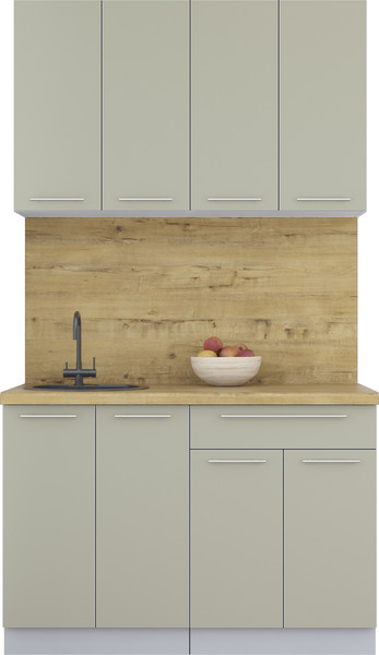 Изображение товара Кухонный гарнитур Интерлиния Мила Пластик 1.2 А (латте/латте/дуб бунратти)