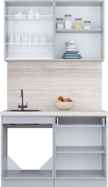 Изображение товара Кухонный гарнитур Интерлиния Мила Пластик 1.2 А (оксид темный/оксид темный/бискайская сосна)