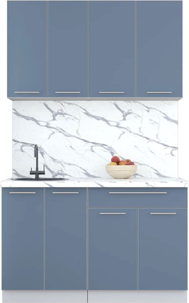 Изображение товара Кухонный гарнитур Интерлиния Мила Пластик 1.3 А (арктический/арктический/белый гранит)