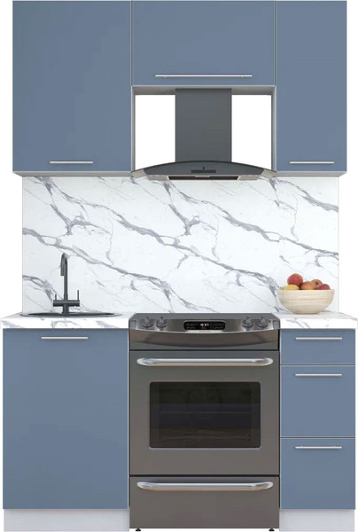 Изображение товара Кухонный гарнитур Интерлиния Мила Пластик 1.4 А (арктический/арктический/белый гранит)