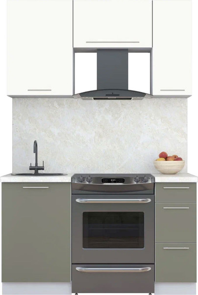 Изображение товара Кухонный гарнитур Интерлиния Мила Пластик 1.4 А (зефирный/кварцевый/опал светлый)