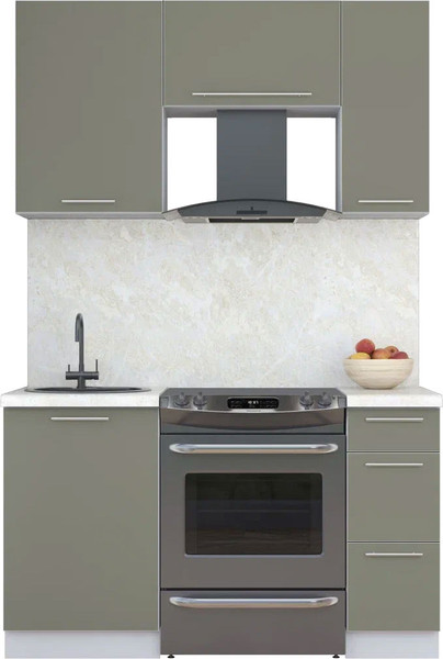 Изображение товара Кухонный гарнитур Интерлиния Мила Пластик 1.4 А (кварцевый/кварцевый/опал светлый)